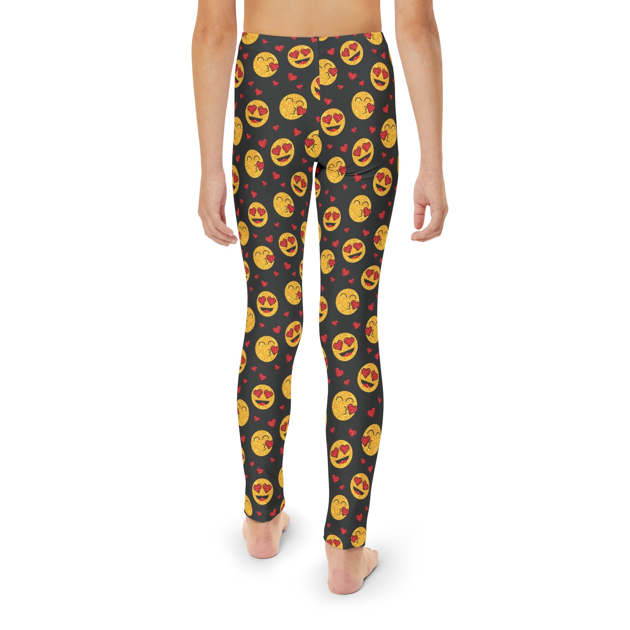 SHE REBEL - Emoji Hearts Girls' Leggings (Ages 18 M - 12 Years)